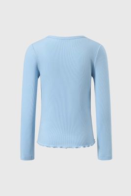 Imagen 2 del producto Polera Niña Rib Cut Celeste