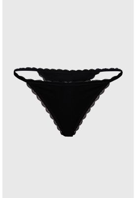 Imagen 2 del producto Calzón Mujer Colaless Tirante Encaje Negro