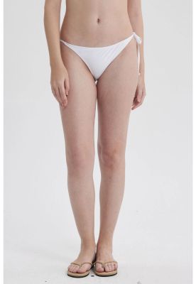 Traje De Baño Mujer Calzón Bikini Lazo Blanco
