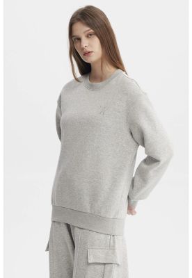 Imagen 2 del producto Polerón Mujer Liso Gris Melange Claro