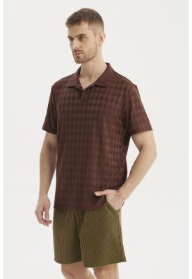 Imagen 2 del producto Polera Hombre Slim Cuello Camisero Chocolate- ll