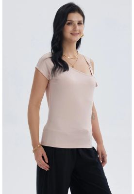 Imagen 2 del producto Polera Mujer Escote Asimétrico Palo Rosa