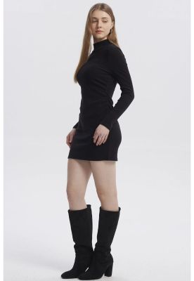 Imagen 2 del producto Vestido Mujer Cuello Alto Tejido Negro