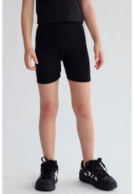 Calza Niña Biker Rayas Negro