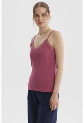 Imagen 2 del producto Polera Peto Mujer Pabilo Escote Con Encaje Malva