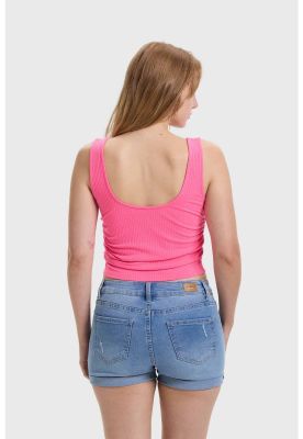 Imagen 2 del producto Polera Mujer Recogido Fucsia Flúor