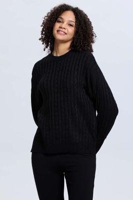 Imagen 2 del producto Sweater Mujer Trenzado Negro