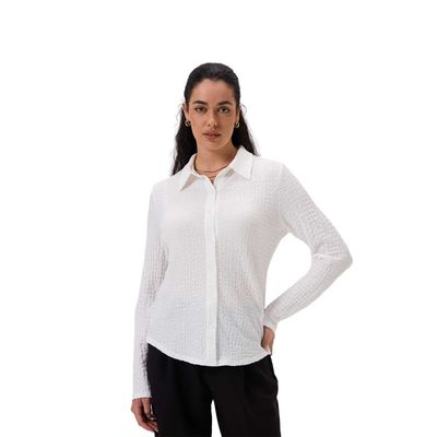 Blusa Mujer Abotonada Blanco Fashion's Park