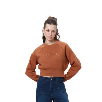 Imagen 1 del producto Polerón Mujer Pretina Ancha Cafe Fashion's Park