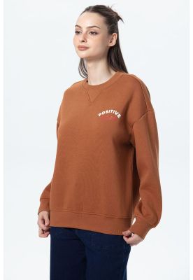 Imagen 2 del producto Polerón Mujer Oversize Print Café