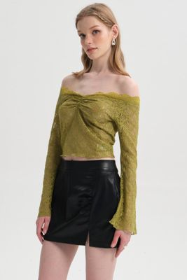 Imagen 2 del producto Polera Mujer Encaje Flare Verde Claro