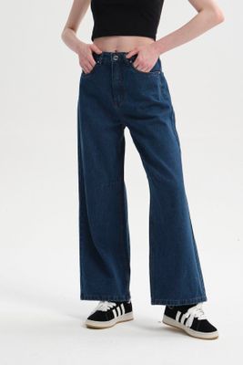 Jeans Mujer Baggy Azul Oscuro