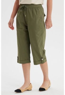 Imagen 2 del producto Pantalón Pescador Mujer Con Cortes Y Aperturas Verde Olivo