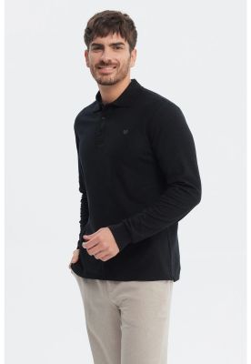 Imagen 2 del producto Polera Hombre Lisa Borbada Con Botones Negro