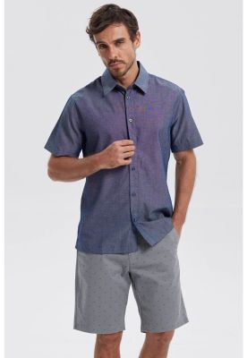 Camisa Hombre Lisa Azul Denim - ll