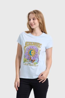 Imagen 2 del producto Polera Mujer Básica Print Celeste