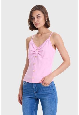 Imagen 2 del producto Polera Mujer Pábilo Rib Botones Rosado