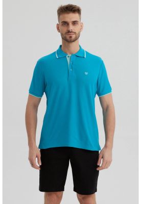 Polera Hombre Pique Básica Lisa Turquesa II