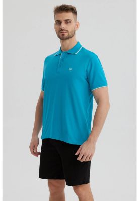 Imagen 2 del producto Polera Hombre Piqué Básica Lisa Turquesa - ll