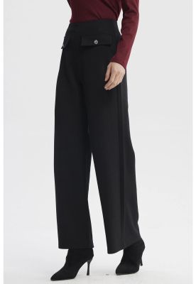 Imagen 2 del producto Pantalón Mujer Calce Recto Tapeta Botones Negro