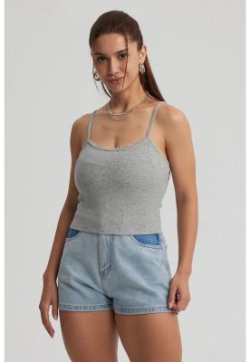 Imagen 1 del producto Peto Mujer Encaje Crop Gris Melange