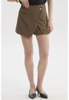 Imagen 1 del producto Falda Mujer Cruzado Aplicación Abotonado Verde Olivo