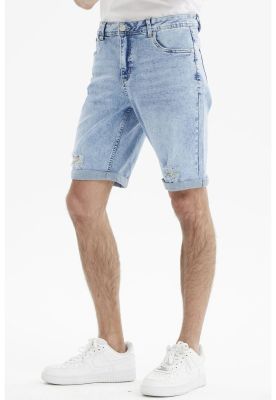 Imagen 2 del producto Bermuda Hombre Slim Roturas Azul Claro