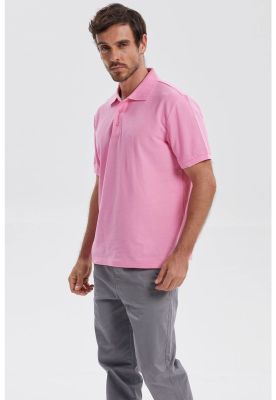 Imagen 2 del producto Polera Hombre Piqué Básica Lisa Rosado