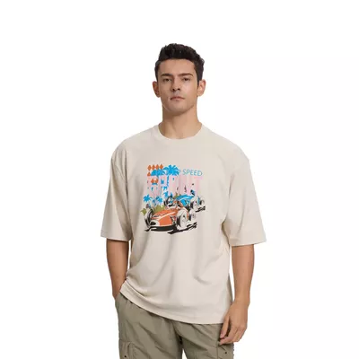 Polera Hombre Estampada Beige Fashion's Park