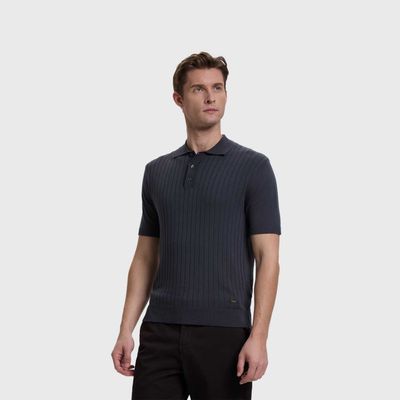 Imagen 2 del producto Polera Hombre Textura Linea Marengo Fashion's Park