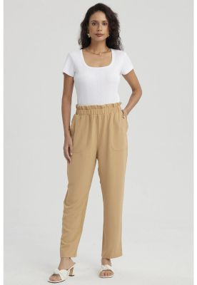 Pantalón Mujer Calce Slim Bolsillo Camel