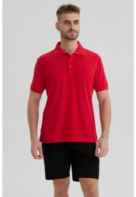 Polera Hombre Piqué Básica Lisa Rojo - ll