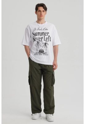 Imagen 2 del producto Polera Hombre Print Oversize Blanco