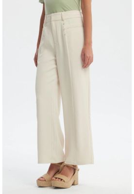 Imagen 2 del producto Pantalón Mujer Calce Recto Y Cintura Elástica Beige Claro