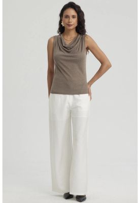 Imagen 2 del producto Polera Mujer Cuello Drapeado Café