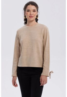Sweater Mujer Mangas Beige
