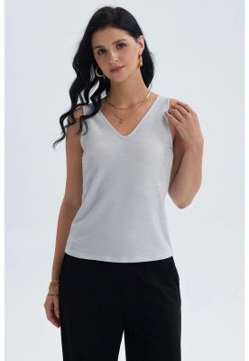 Polera Mujer Pabilo Lisa Con Textura Crudo