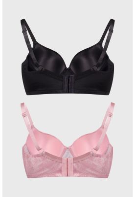 Imagen 2 del producto Sostén Mujer Bipack Estampado Liso Palo Rosa