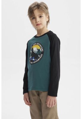 Imagen 2 del producto Polera Niño Print Adventure Verde Oscuro