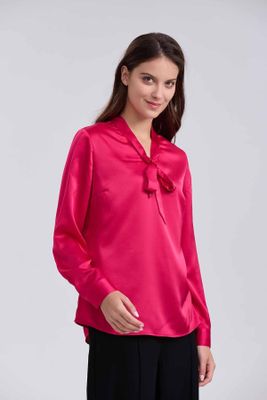 Imagen 2 del producto Blusa Mujer Con Lazo Fucsia