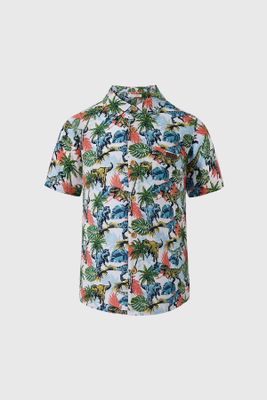 Camisa Niño Guayabera Print Blanco