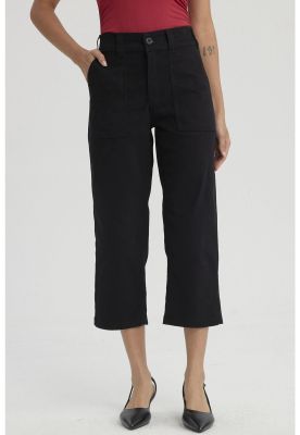 Imagen 1 del producto Pantalón Mujer Gabardina Bolsillo Cargo Negro