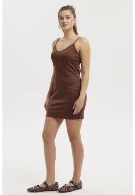 Imagen 2 del producto Vestido Mujer Corto Pabilo Café