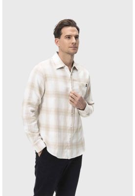Imagen 2 del producto Camisa Hombre Cuadros Beige