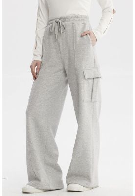 Imagen 2 del producto Pantalón Buzo Mujer Cargo Gris Melange