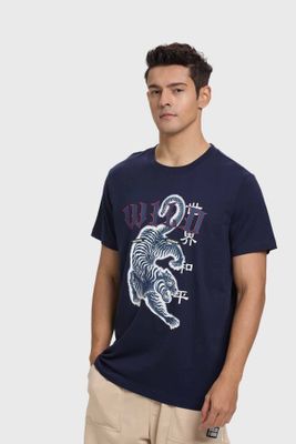 Imagen 2 del producto Polera Hombre Print Acid Wash Azul