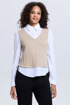 Sweater Mujer Casual Blusa Beige