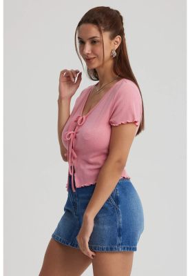 Imagen 2 del producto Polera Mujer Amarra Delantero Rosado Claro