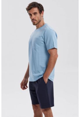 Imagen 2 del producto Polera Hombre Básica Con Bolsillo Celeste Claro