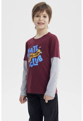 Imagen 2 del producto Polera Niño Básica Print Burdeo